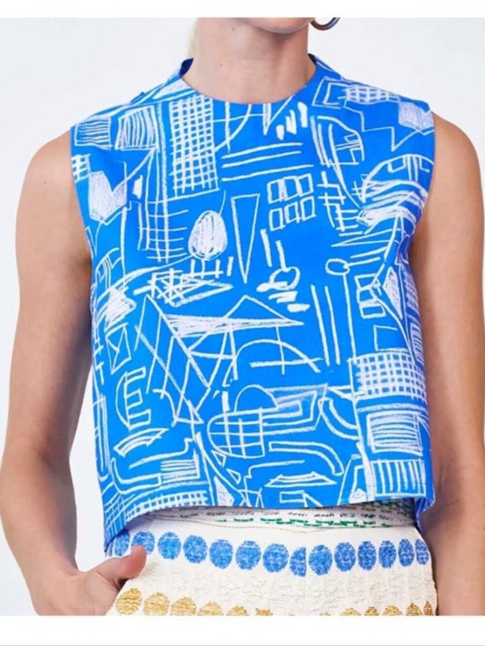 NWT HUNTER BELL MANNING TOP IN BLUE CHALK